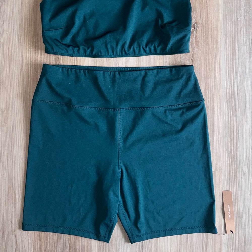 Reformation Teal Bike Shorts